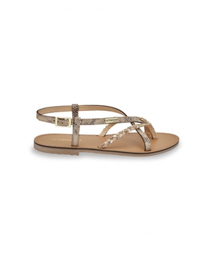 Sandales à entre-doigts Les Tropeziennes CHOU Beige Serpent Femme|ZILA-50463219